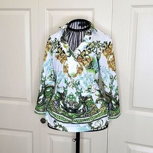 BOHO CHIC Ruched Blouse Size Medium